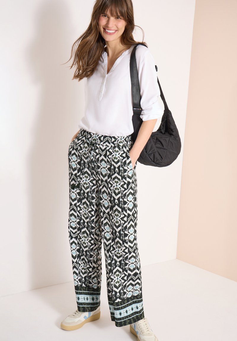 Cecil Pantaloni 3/4 Donna A Vita Alta Con Stampa - Modello Largo In Viscosa, Elastico E Coulisse - 2