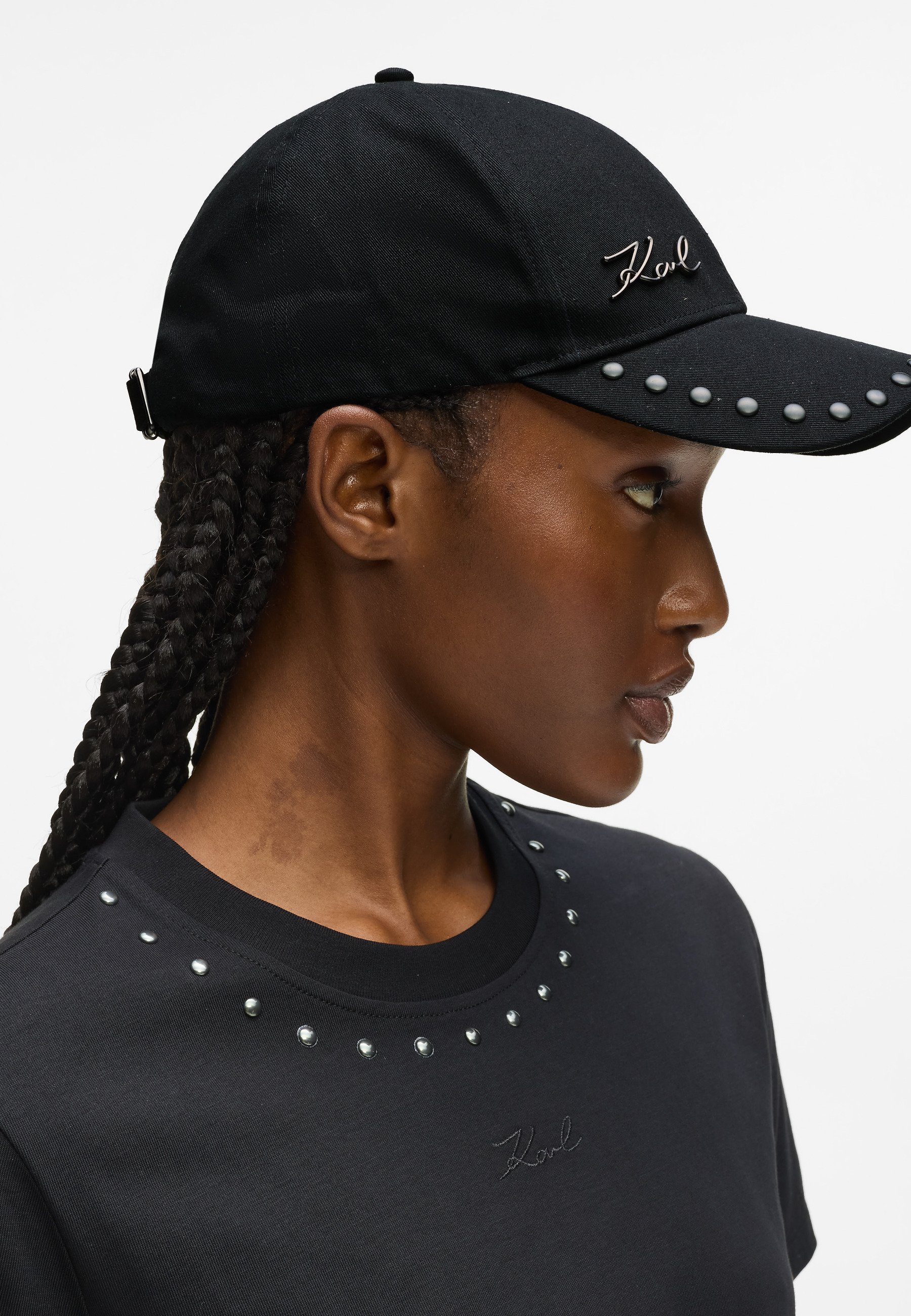 Karl Lagerfeld Visor with glittery and embellished Logo KARL LAGERFELD Logo Visor | endource main image 2