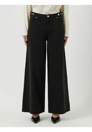 YASLAMI - Wide leg - dark brown denim