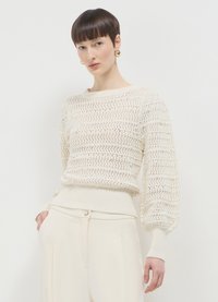Calliope GIROCOLLO PERLE - Strickpullover - bianco latte