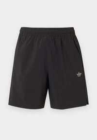 Black elastic waist sports shorts with side pockets and a small Adidas logo on the left leg.
