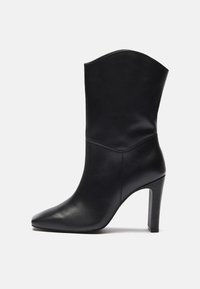 LEATHER - Boots med høye hæler - black