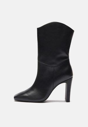 LEATHER - Boots med høye hæler - black