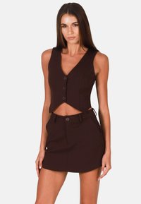 OW Collection NATALIE - A-linjainen hame - brown