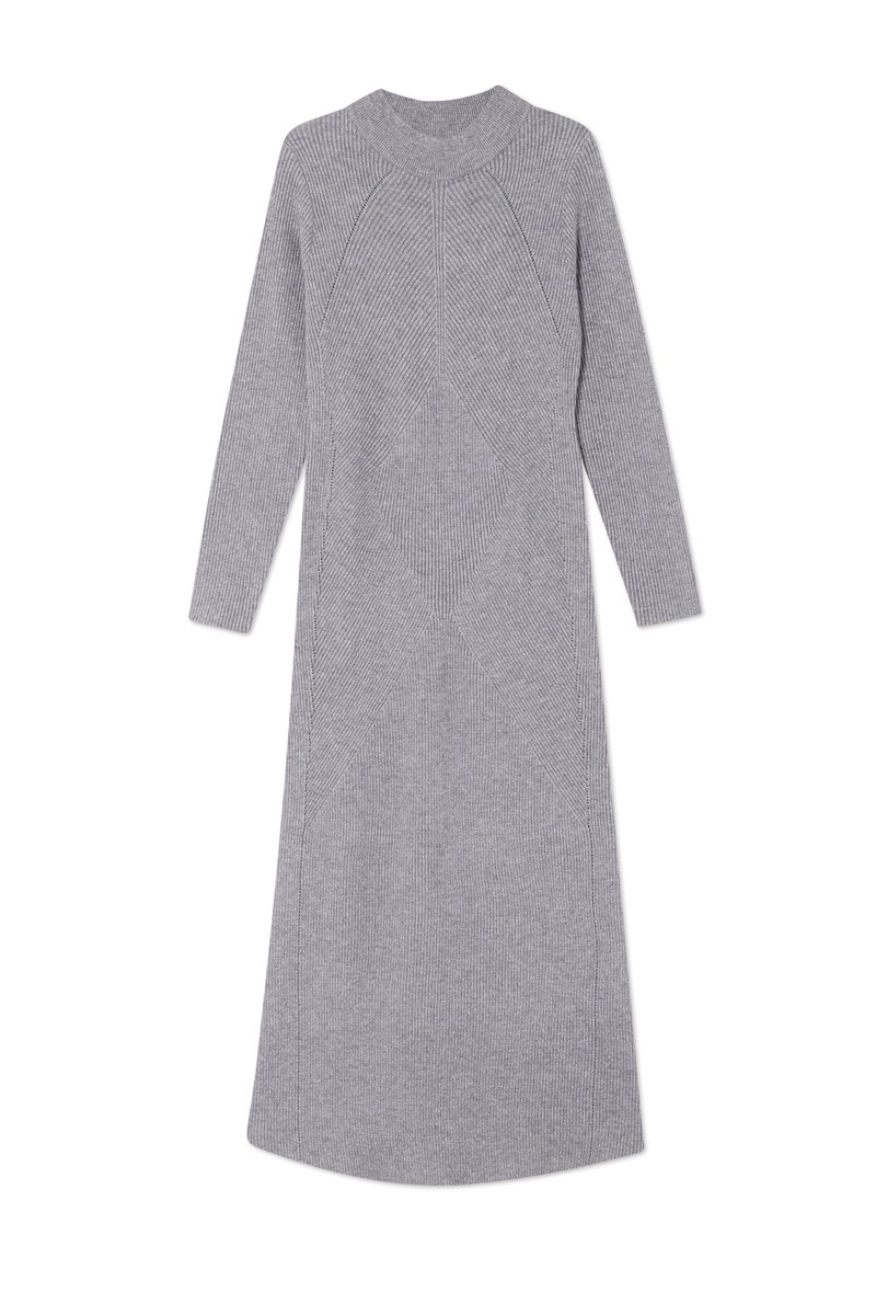 Never Fully Dressed Gebreide jurk zilverkleurig Never Fully Dressed Gebreide jurk zilverkleurig