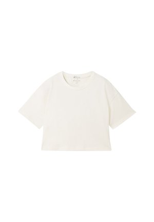 CROPPED - Nyomott mintás póló - wool white