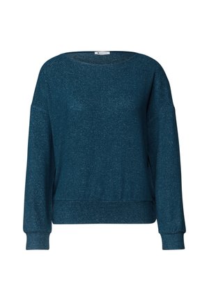 Street One, LANGARM SHIRT MIT ELASTIKBUND - Maglietta a manica lunga - blue petrol mel.