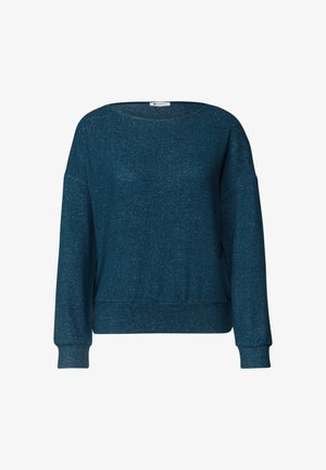 Street One, LANGARM SHIRT MIT ELASTIKBUND - Langærmet T-shirt - blue petrol mel.