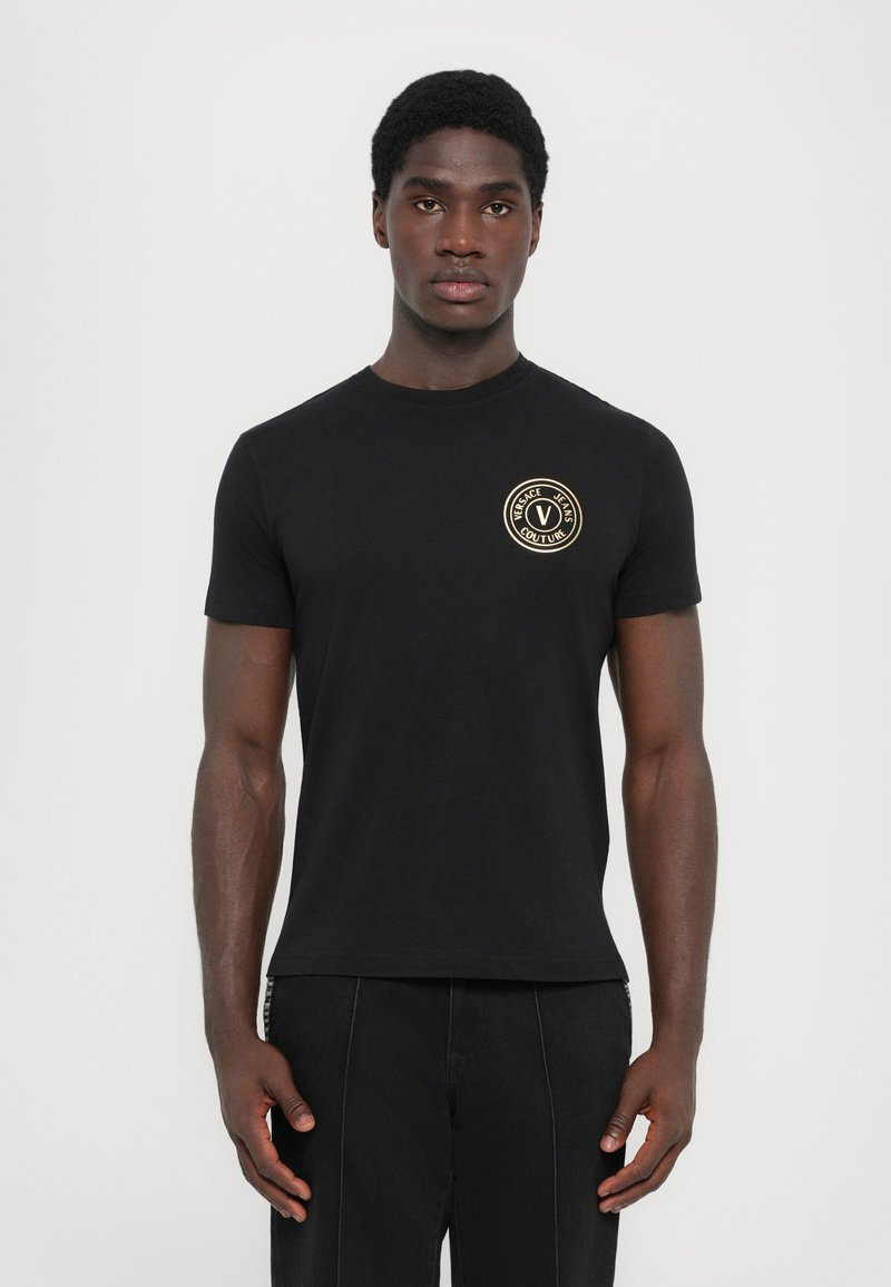 Versace Jeans Couture - EMBLEM - T-shirt imprimé - black/gold coloured, Agrandir
