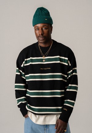 STRIPED UNISEX - Strikkegenser - black