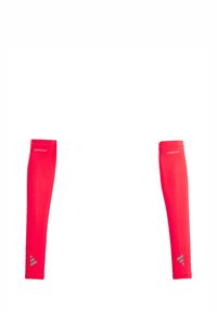 Rote Ärmel aus dehnbarem Stoff. Mit einem taillierten Design und einem "AEROREADY"-Logo entlang der oberen Kante. Enthält ein geometrisches Muster in Grau.