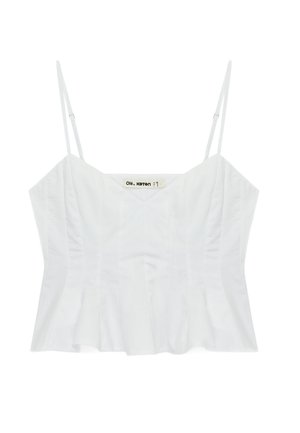 Koton, RUFFLE DETAIL CROP BLOUSE. - Top - white