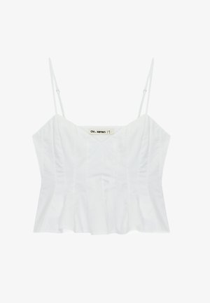 Koton, RUFFLE DETAIL CROP BLOUSE. - Top - white