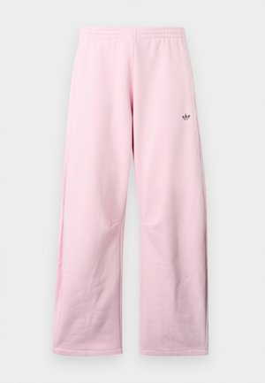 Ανοιχτό ροζ φόρμα Adidas με ελαστική μέση και μικρό μαύρο λογότυπο Adidas trefoil στο δεξί μηρό, άνετη εφαρμογή.