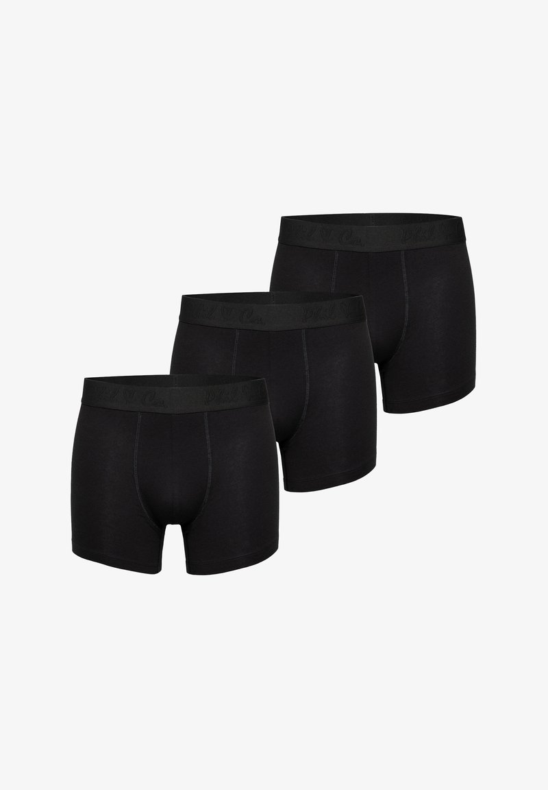 Černá bavlněná boxerka set, s elastickým páskem s jemným logem značky, hladkou texturou a přiléhavým designem.