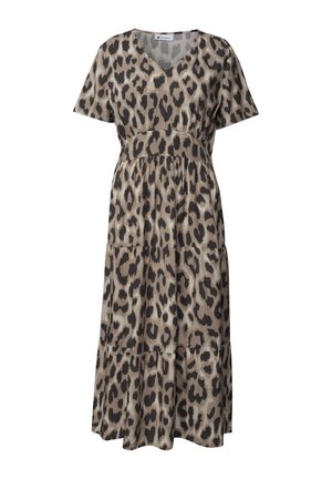 Street One, MIDI-KLEID MIT PRINT UND SMOK-DETAIL - Robe de jour - timeless beige