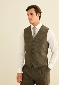 Next CHECK - Jakkesæt veste - brown