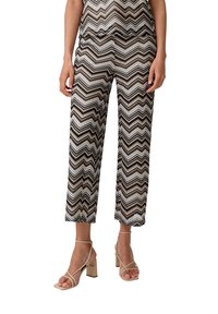 comma REGULAR MIT ZICKZACK-MUSTER - Trousers - schwarz