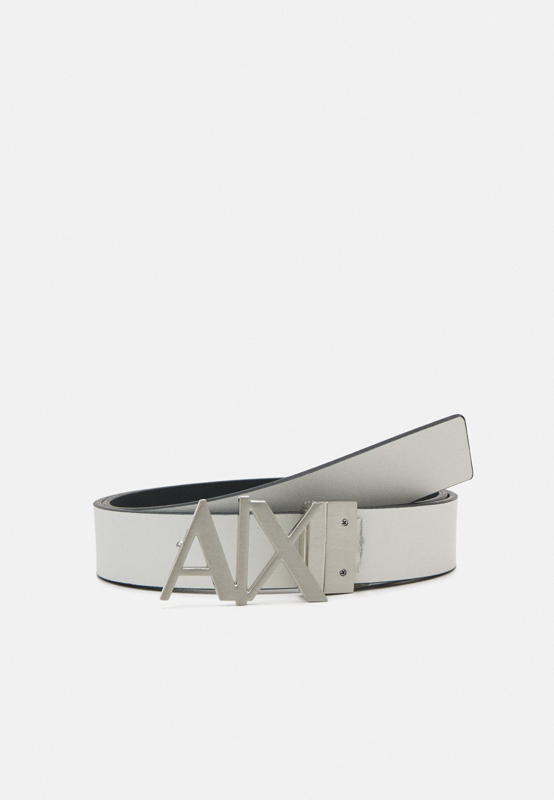 Armani Exchange White Canvas Belt with Silver Grey Logo Women\'s Sz S ARMANI EXCHANGE Women main image 2