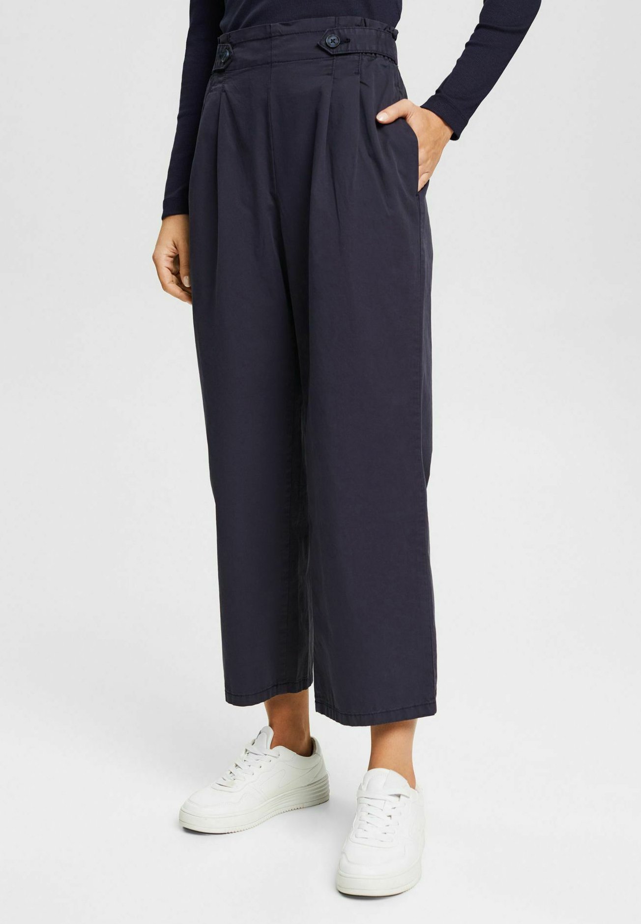 Esprit Trousers - navy/mottled dark 
