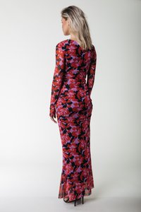 Colourful Rebel SARIAH ABSTRACT FLOWER V NECK DRESS - Kokteilinė suknelė / vakarėlių suknelė - scarlet red