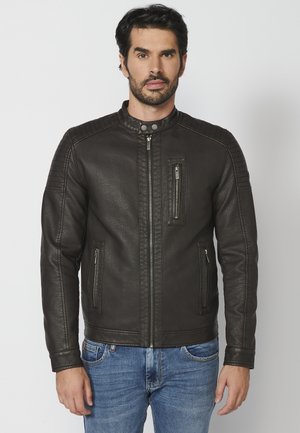 Koroshi Faux leather jacket - dark brown