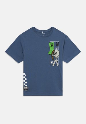 Name it, NKMJUN MINECRAFT SS NREG TOPBOX NOOS BIO - Trükipildiga T-särk - vintage indigo