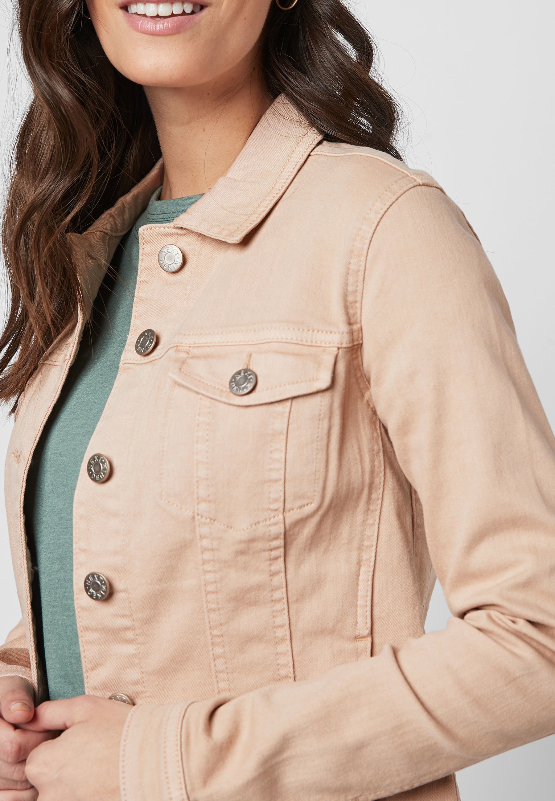 pink denim jacket next