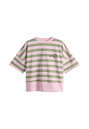 Next, Print T-shirt - cream pink green