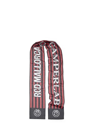 Rood-zwart gestreepte sjaal met witte tekst met de woorden ""RCD Mallorca"" en ""GALAVERLAB"" en ronde logo's aan beide uiteinden.