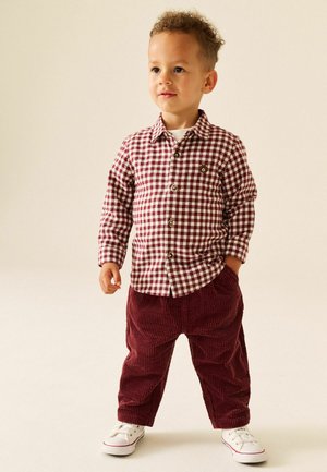 Next, REGULAR FIT - TEXTURED CORDUROY TROUSERS - Trousers - burgundy red