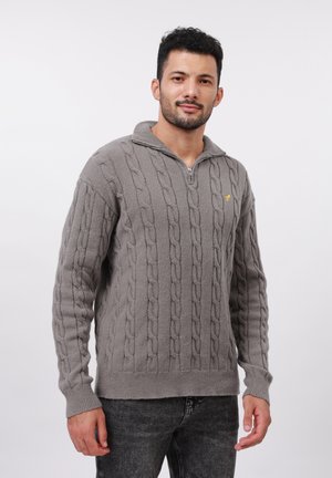 HALF ZIP - Pullover - khaki melange