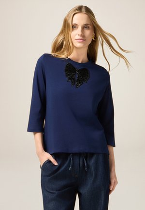 CON PATCH IN PAILLETTES - Maglietta a manica lunga - blu