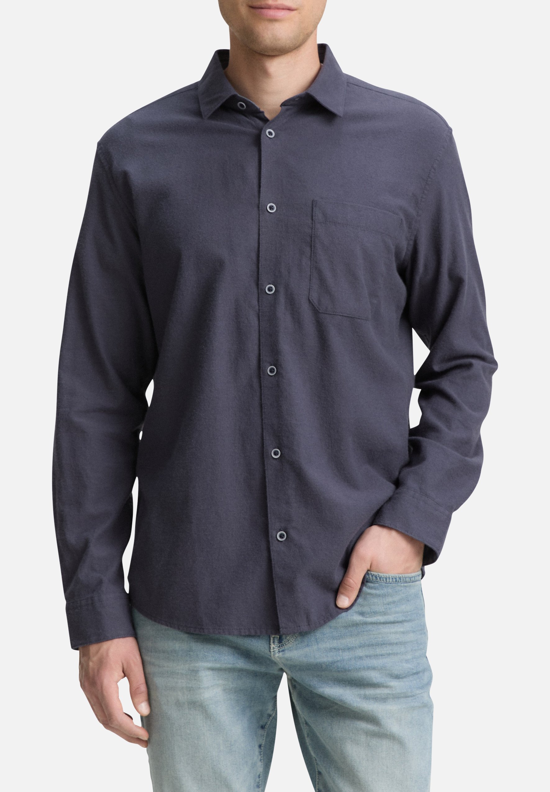 Chemise Grand-Père Tom Tailor - Gris Superposé - Taille M - NEUVE Avec étiquettes