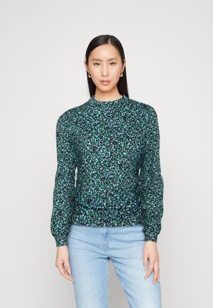 Marc O'Polo DENIM LONGSLEEVE SIDESEAM GATHERING - Top s dlhým rukávom - multi/fresco blue