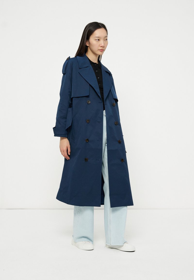 dreimaster Trenchcoat donkerblauw