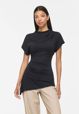 VILA, OBERTEIL MIT KURZEN ÄRMELN VIMIRANDA STEHKRAGEN - T-shirts print - black