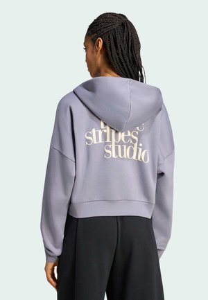 adidas Sportswear, ADIDAS SPORTSWEAR 3 STRIPES STUDIO HOODED TRACKTOP - Sudadera con cremallera - slate