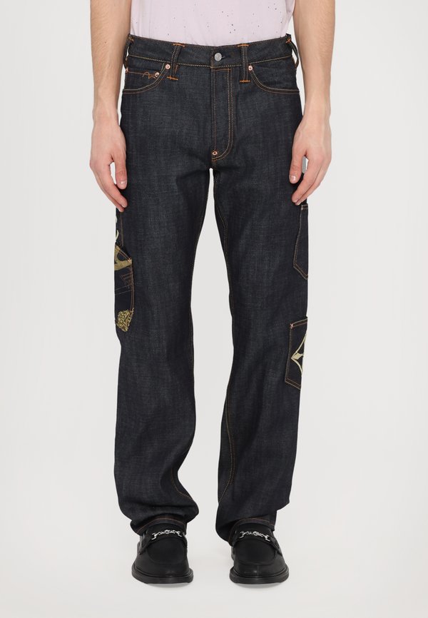 MULTI POCKET  BROCADE PATCH - Jeans Straight Leg - indigo