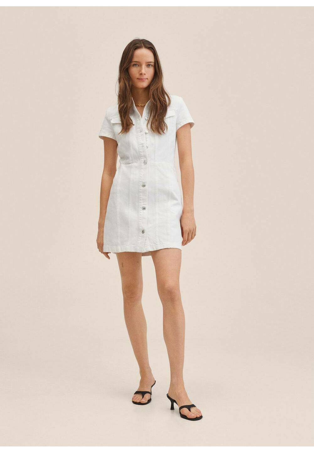 Mango LARAB L - Vestito di jeans - blanc/bianco - Zalando.it