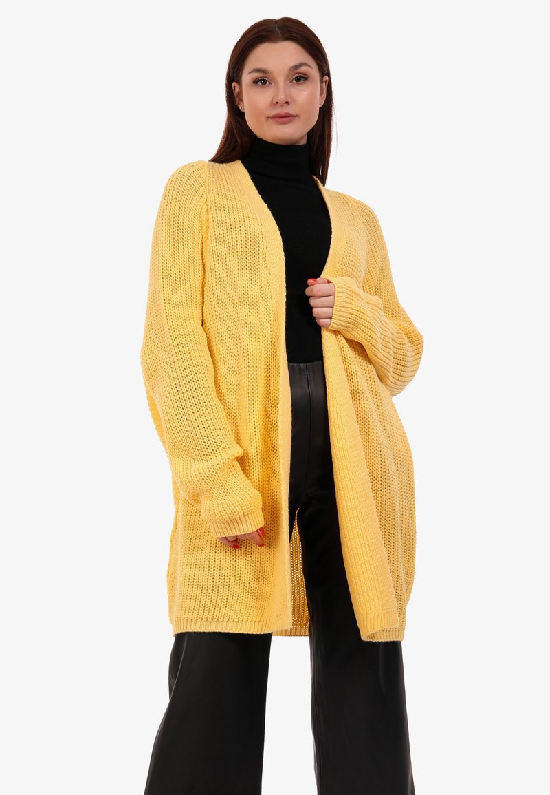 Damen Strickjacken | YC Fashion & Style BASICFORM VERSCHLUSSLOS PLUS Strickjacke gelb - AX88706 Damen Strickjacken | YC Fashion & Style BASICFORM VERSCHLUSSLOS PLUS Strickjacke gelb - AX88706