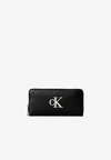EMBOSSED MONOGRAM LONG ZIP WALLET - Портфейл - black/white