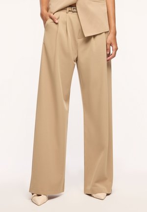 Terranova, PANTALONI WIDE LEG CON COULISSE E FIBBIA - Pantaloni - beige
