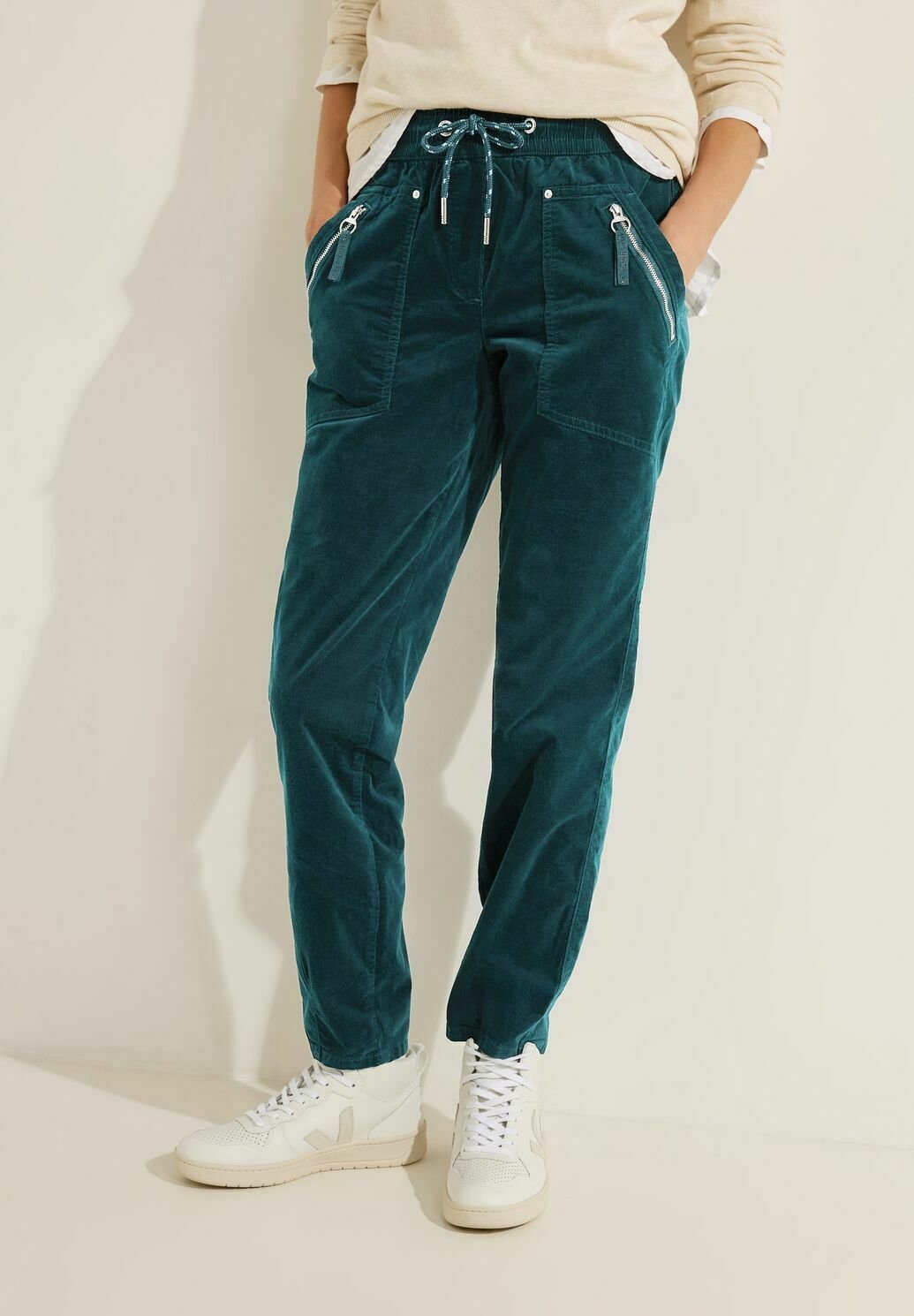 Pantalon Décontracté Taille Basse Tissé Bordeaux À Fines Rayures Et Cordons Ajustables