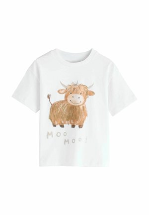 Next REGULAR FIT - SHORT SLEEVE GRAPHIC - Triko s potiskem - white hamish