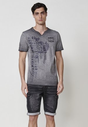 SHORT-SLEEVED - T-shirt imprimé - gris   grey