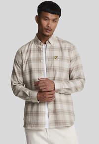 Lyle & Scott TONAL CHECK - Camicia - x light mist  heritage taupe