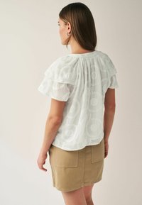 Next NECK DOUBLE SLEEVE SUNFLOWER REGULAR FIT - Bluse - white