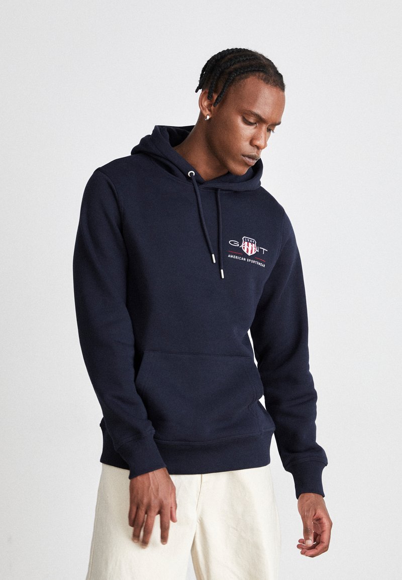 GANT - MEDIUM ARCHIVE SHIELD HOODIE - Sweatshirt - evening blue, Forstørre