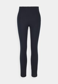 Svarta högmidjade leggings gjorda av stretchtyg. Tight passform med rena linjer och inga synliga stängningar eller utsmyckningar.